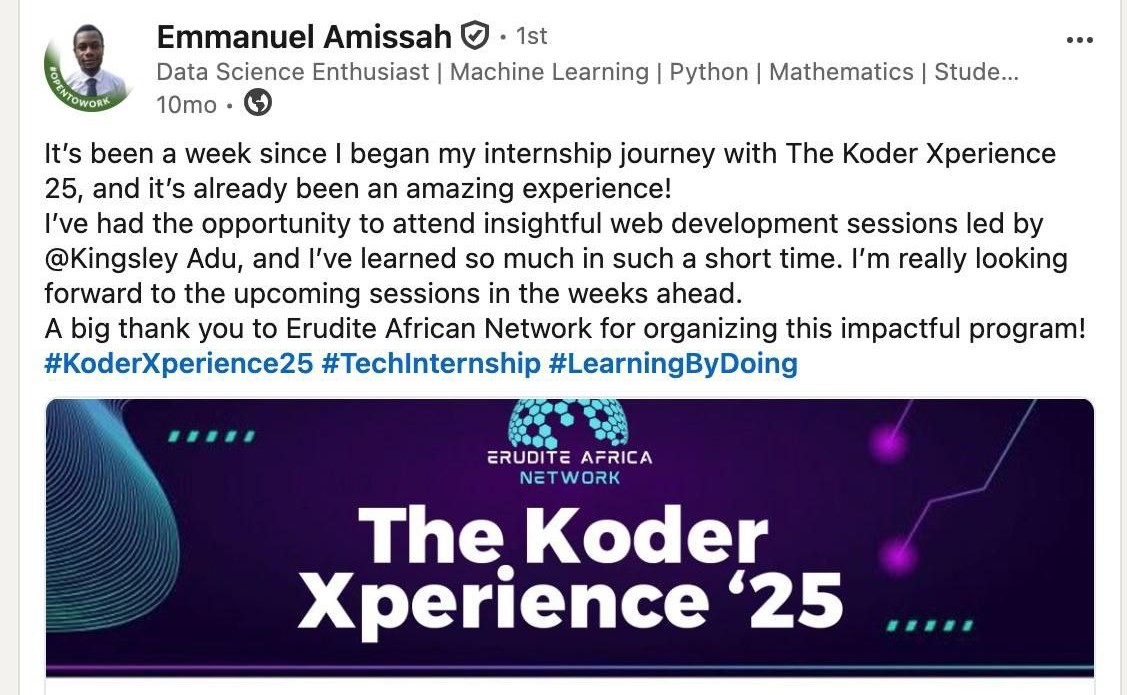 James Osei testimonial